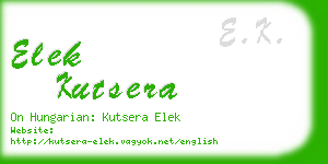 elek kutsera business card